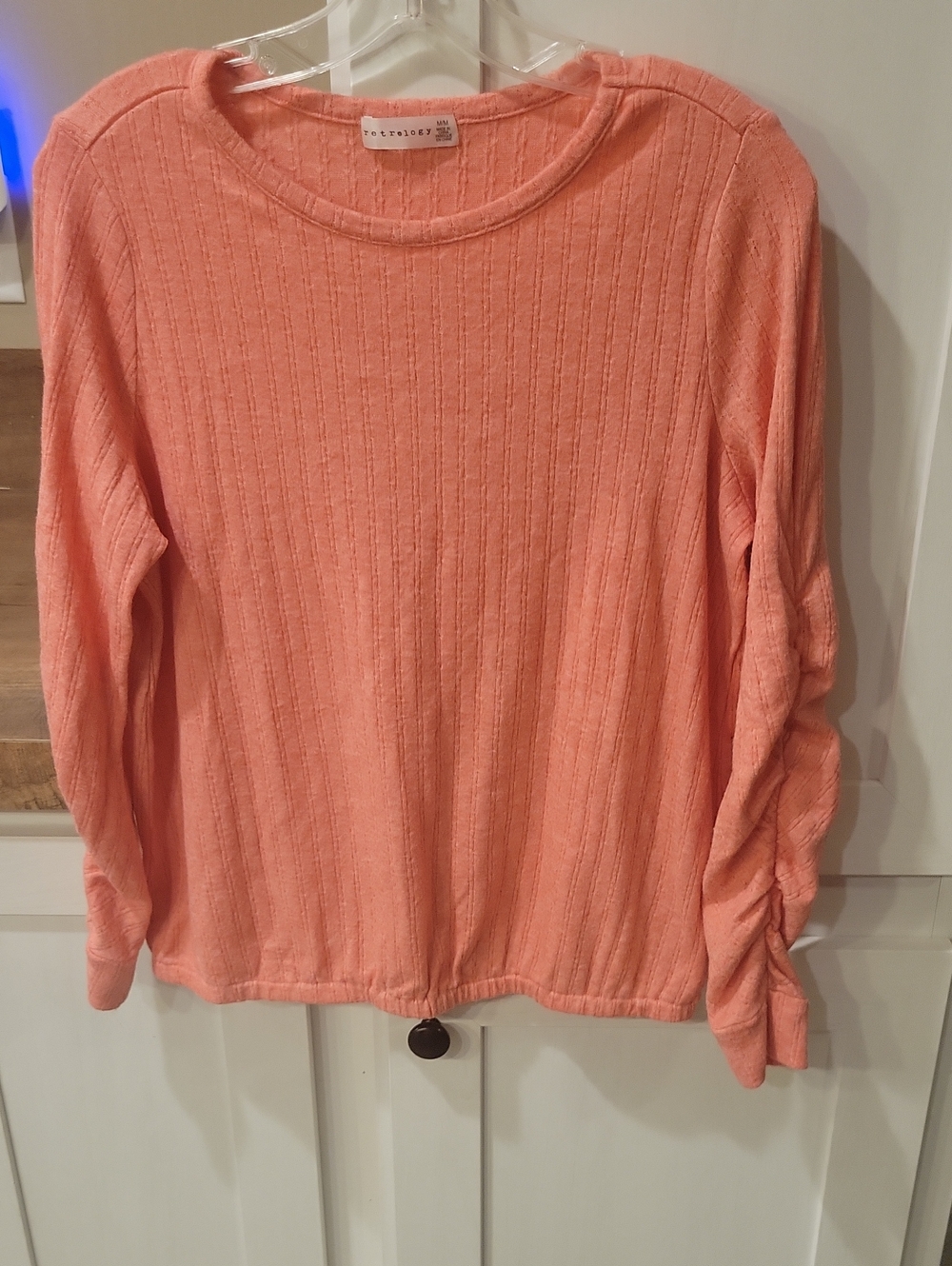 Petrosoft Coral Long-Sleeve Ribbed Crewneck Top